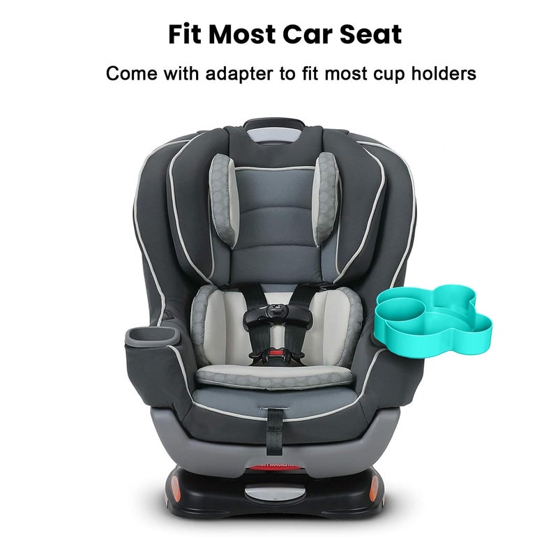 BlueOrigin Car Seat Tray - Convert Cup Holder to a Tray for Snacks, Toys, 360 Rotatable for Kids Travel, Anywhere with Cup Holder (Teal) - Image 3